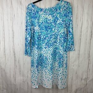 Lilly Pulitzer Blue and White Floral Dress Medium